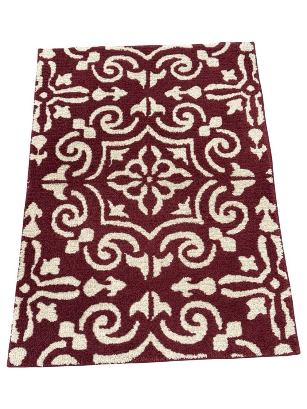 Allen+Roth Rust-Almond Indoor Damask Bohemian/electric Throw Rug